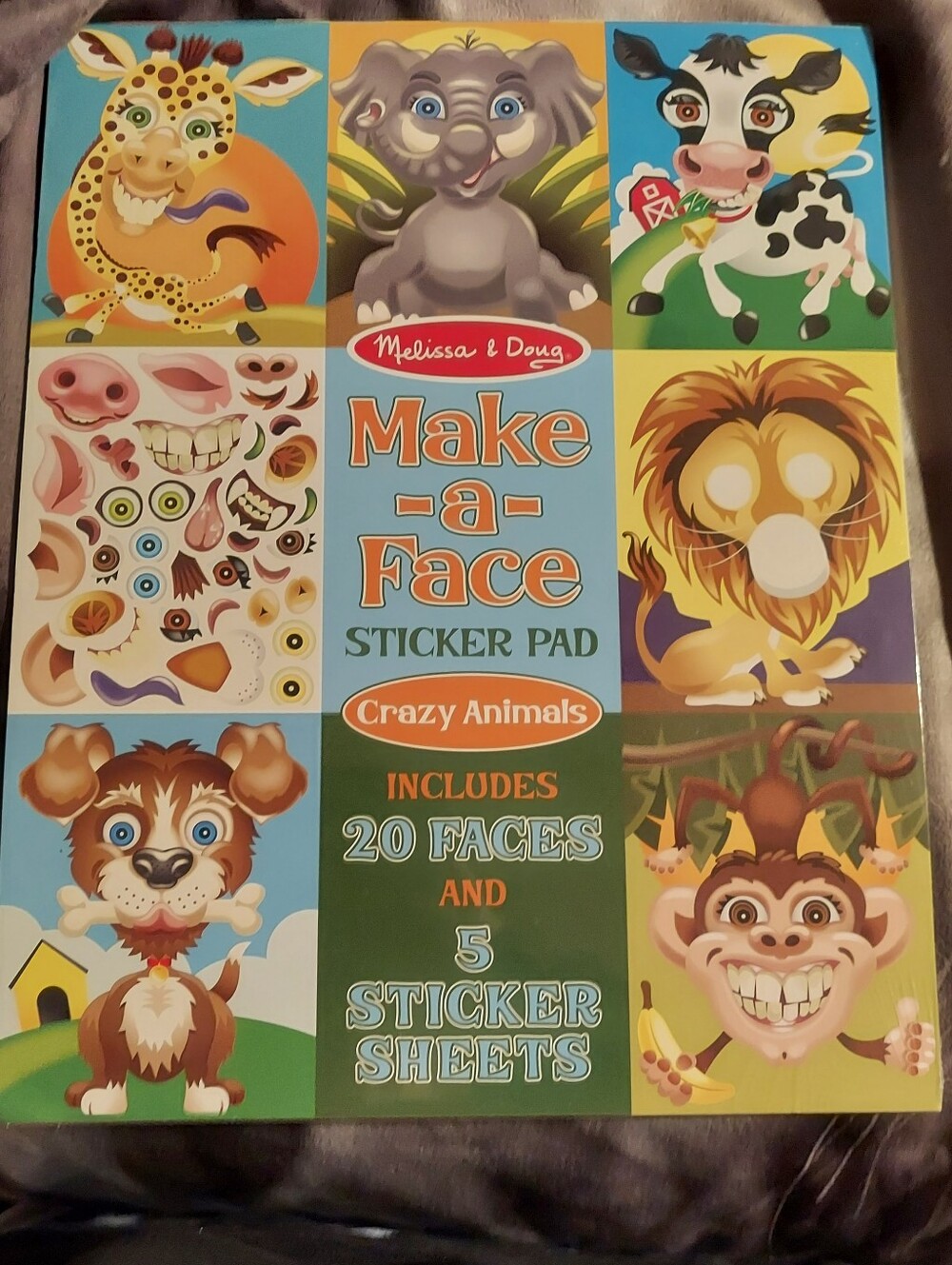 Melissa & Doug Make-a-Face Sticker Pad — Blue, Green, Yellow, Orange